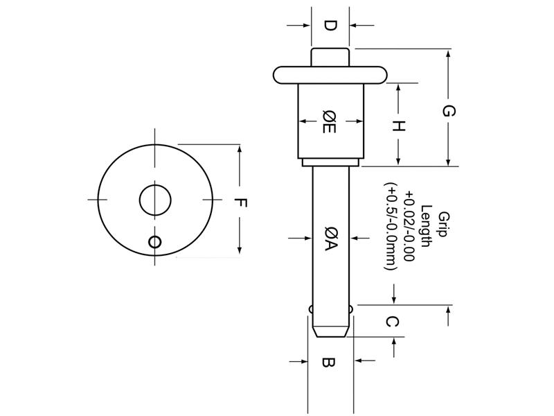 Inch Button Handle Ball Lock Pins Standard Parts Brauer